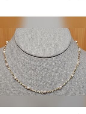[AERIE] Gold Tone Chain & Faux Pearl Choker